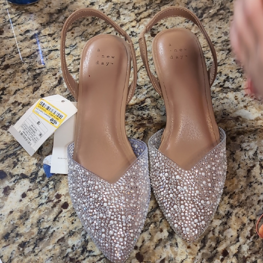 A New Day Women's Sparkling Silver Heels